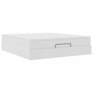 Османска легло с матрак, бяло, 180x200 см, изкуствена кожа