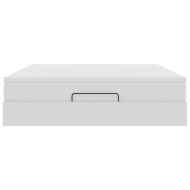 Османска легло с матрак, бяло, 180x200 см, изкуствена кожа