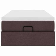 Османска легло с матрак, тъмнокафяво, 80x200 см, плат