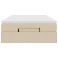 Османска легло с матрак, кремаво, 120x190 см, плат