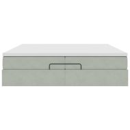 Османска легло с матраци, светлосиво, 200x200 см, кадифе