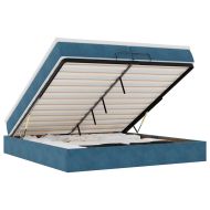 Османска легло с матраци, тъмносиньо, 200x200 см, кадифе