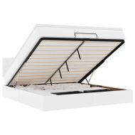 Османска легло с матрак, бяло, 180x200 см, изкуствена кожа