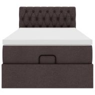 Османска легло с матрак, тъмнокафяво, 80x200 см, плат