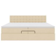 Османска легло с матрак, кремава, 200x200 см, плат