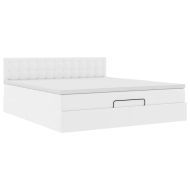 Османска легло с матраци&LED, бяло, 180x200 см, изкуствена кожа