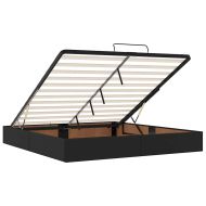 Османска легло с матраци&LED, черно, 200x200см, изкуствена кожа