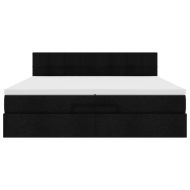 Османска легло с матрак и LED, черно, 200x200 см, плат