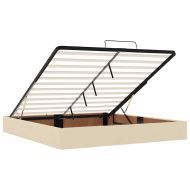 Османска легло с матрак и LED, кремаво, 200x200 см, плат