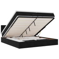 Османска легло с матраци и LED, черно, 200x200 см, кадифе