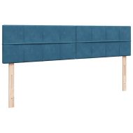 Османска легло с матраци и LED, тъмносиньо, 200x200 см, кадифе