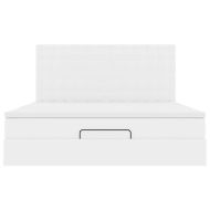Османска легло с матрак, бяло, 180x200 см, изкуствена кожа