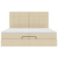 Османска легло с матраци, кремаво, 200x200 см, плат