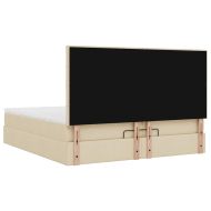 Османска легло с матраци, кремаво, 200x200 см, плат