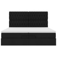 Османска легло с матраци, черно, 200x200 см, плат