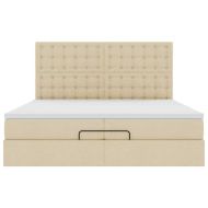 Османска легло с матраци, кремаво, 200x200 см, плат