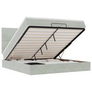 Османска легло с матраци, светлосиво, 200x200 см, кадифе