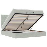 Османска легло с матраци, светлосиво, 200x200 см, кадифе