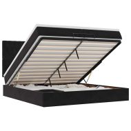 Османска легло с матраци, черно, 200x200 см, кадифе