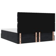 Османска легло с матраци, черно, 200x200 см, кадифе