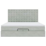 Османска легло с матраци, светлосиво, 200x200 см, кадифе