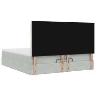 Османска легло с матраци, светлосиво, 200x200 см, кадифе