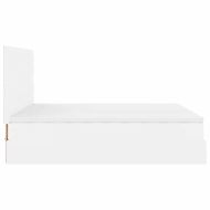 Османска легло с матрак&LED, бяло, 180x200 см, изкуствена кожа