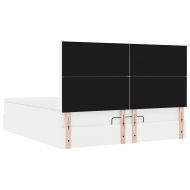 Османска легло с матрак&LED, бяло, 180x200 см, изкуствена кожа