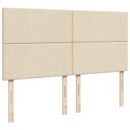 Османска легло с матрак и LED, кремаво, 200x200 см, плат