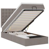 Османска легло с матрак и LED, таупе, 80x200 см, плат