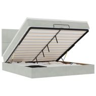 Османска легло с матраци и LED, светлосиво, 200x200 см, кадифе