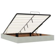 Османска легло с матраци и LED, светлосиво, 200x200 см, кадифе