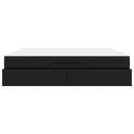 Рамка за легло с матрак Черно 180 x 200 cm Изкуствена кожа