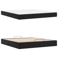 Рамка за легло с матрак Черно 180 x 200 cm Изкуствена кожа