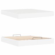 Рамка за легло с матрак Чисто бяло 180 x 200 cm Изкуствена кожа