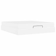 Рамка за легло с матрак Чисто бяло 180 x 200 cm Изкуствена кожа