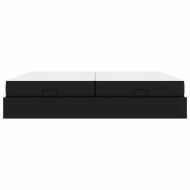 Рамка за легло с матрак Черно 200 x 200 cm Изкуствена кожа