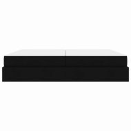 Рамка за легло със съхранение Черно 200 x 200 cm текстил