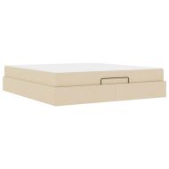 Рамка за легло със съхранение Крем 180 x 200 cm текстил
