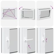 Прозорец за мазе "RISOR" 80x60 см Отварящо-отваряем DIN десен антрацит