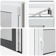 Прозорец за мазе "RISOR" 80x60 см Отварящо-отваряем DIN десен антрацит