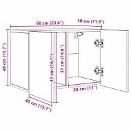 Телевизионен стенен шкаф 5 pcs Черен дъб Инженерно дърво