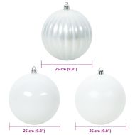 Комплект коледни топки XXL 3 pcs Бяло Пластмаса