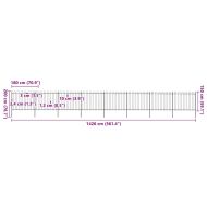 Градинска ограда с обръч връх, стомана, 1426x150 см, черна