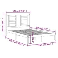 Рамка за легло без матрак, 120x200 см, масивна чамова дървесина