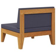 Модулен среден диван с тъмносиви възглавници, акация масив