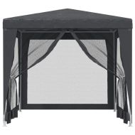 Парти палатка 4 мрежести странични стени антрацит 2,5x2,5м HDPE