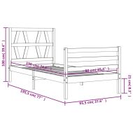 Рамка за легло с табла Single масивна дървесина