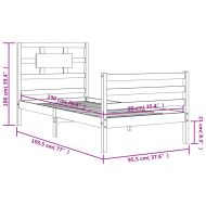 Рамка за легло с табла Single масивна дървесина