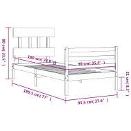 Рамка за легло с табла Single масивна дървесина